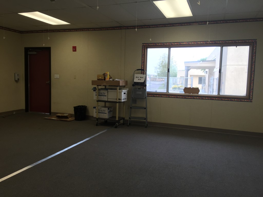 Moving a few things in, adding boarder and ceiling hangs.